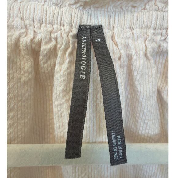 Anthropologie Ruffled V-Neck Blouse Womens Small Pale Pink White Prairie Cottage - Picture 5 of 10